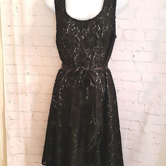 New Plenty by Tracy Reese for Anthropologie Blk/Silver Lace Dress sz 8 ret.$248 - Picture 3 of 8